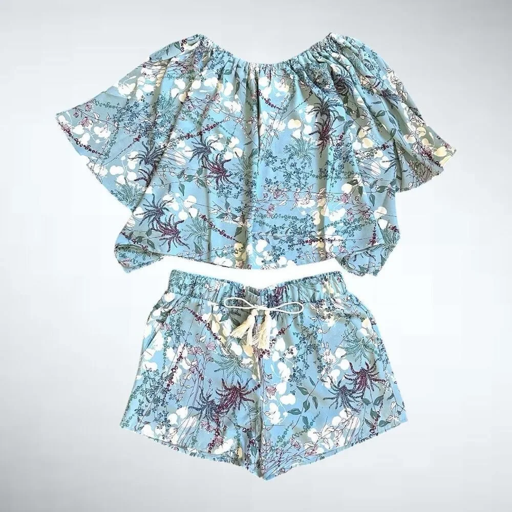 Krisa Los Angeles Floral Top and Bottom Set Size S